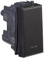 Выключатель кнопочный модульный DKC Avanti 1-кл. 1 мод. черный матовый картинка